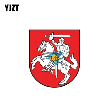 

YJZT 11.5CM*10CM Car Accessories Lithuania Flag Coat Of Arms Car Sticker Reflective Decal 6-1086