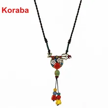 

New Woman Necklaces Plant Pendants Ceramic Copper Material Adjustable Chain length18.5cm(Min.) -38cm(Max.) NL-L33