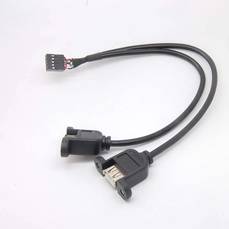 10 قطعة لوحة شنت المسمار USB2.0 اللوحة اللوحة التمديد إلى 9PIN كابل