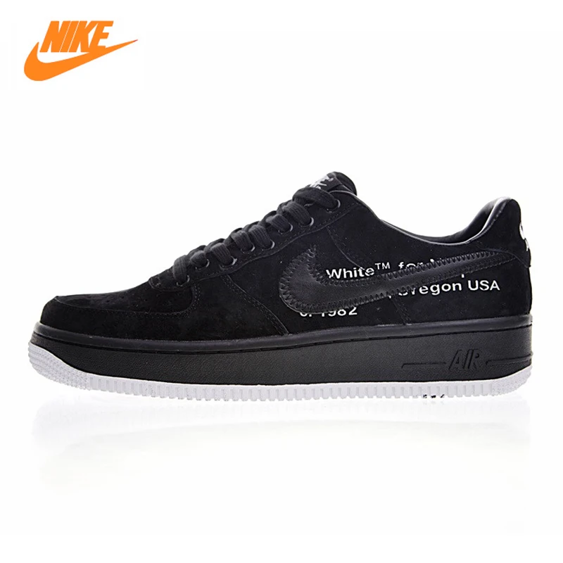 

Nike OFF-WHITE X AIR FORCE 1 07 OW AF1 Men's Skateboarding Shoes , Black, Wear-resistant Non-slip Lightweight AA8182 202