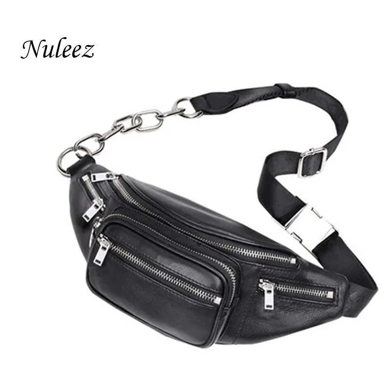 

Nuleez Genuine Cowhide Chest Pack Women Waist-Bag Single Shoulder Breast Versatile Ladies Fashionable Wallet Popular