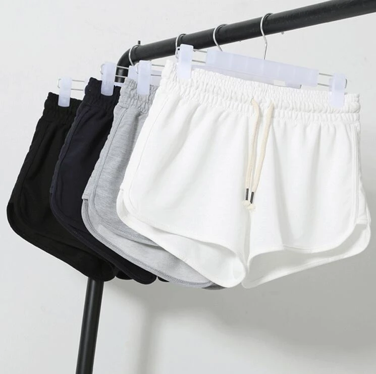 white elastic waist shorts