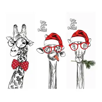 

2pcs/set Black and White Giraffe Creative 3D Door Sticker Door Poster Nordic Children Room Decoration