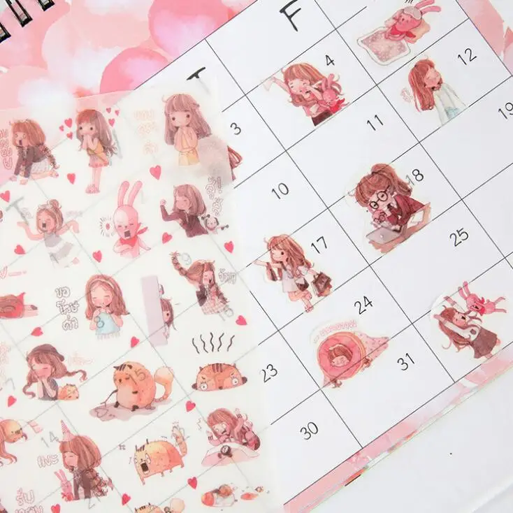 Наклейки из ПВХ с рисунком I'm A Girl 6 цветов наклейки для дневника украшения
