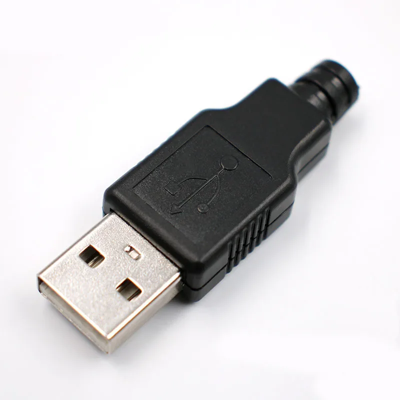 Высокое качество хорошо продают 10 шт. тип A Мужской USB 4 Pin разъем с черным пластиковым покрытием
