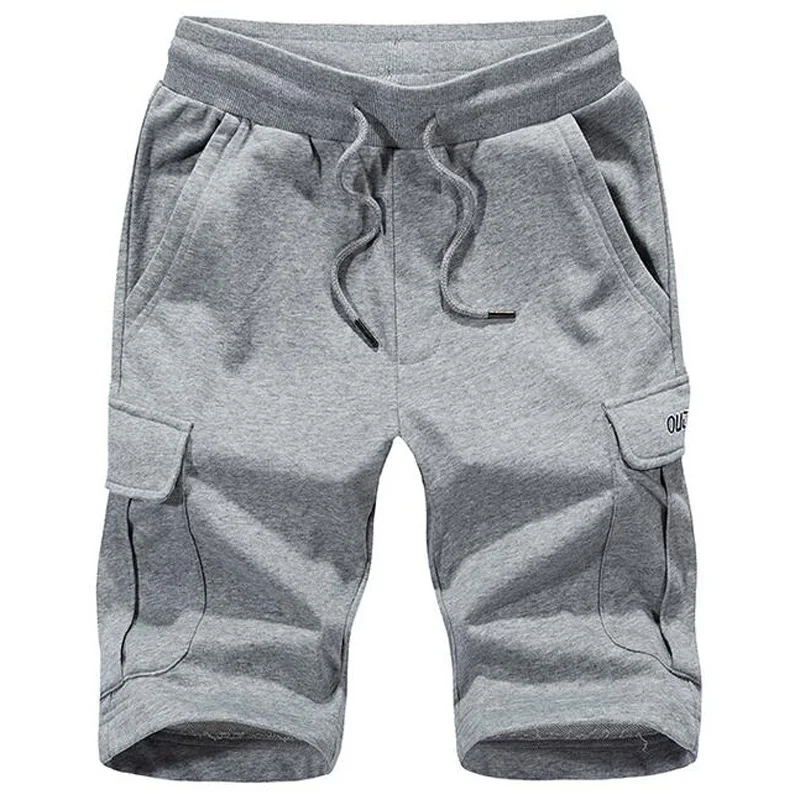 Размера плюс M-4XL Для мужчин хлопок 80% Вязание 20% шорты летний отдых Для мужчин шорты прямые свободные модные мужские шорты