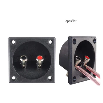 

2pcs Square Shape Push Spring Loaded Jacks Double Binding Post Speaker Box Terminal Cup