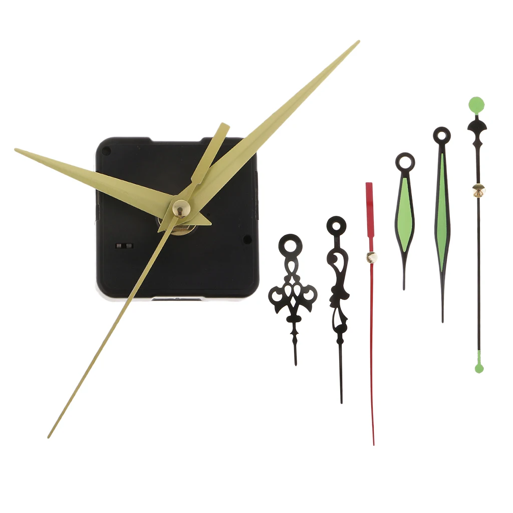 1 Sets Battery Operated Movement For Quartz Wall Clock Repair Replacement with 3 pcs Pointers (2.17 x 2.17 x 1.18 inch)