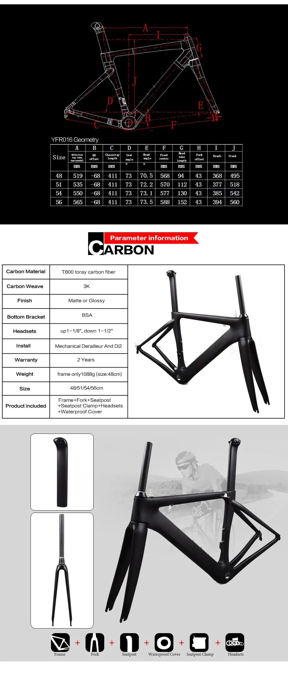 Perfect 2018 Airwolf Carbon road frame BSA 3K matte/glossy bicicleta carbon frame fit for both Di2&Mechanical racing carbon bike frame 20 Perfect 2018 Airwolf Carbon road frame BSA 3K matte/glossy bicicleta carbon frame fit for both Di2&Mechanical racing carbon bike frame 20
