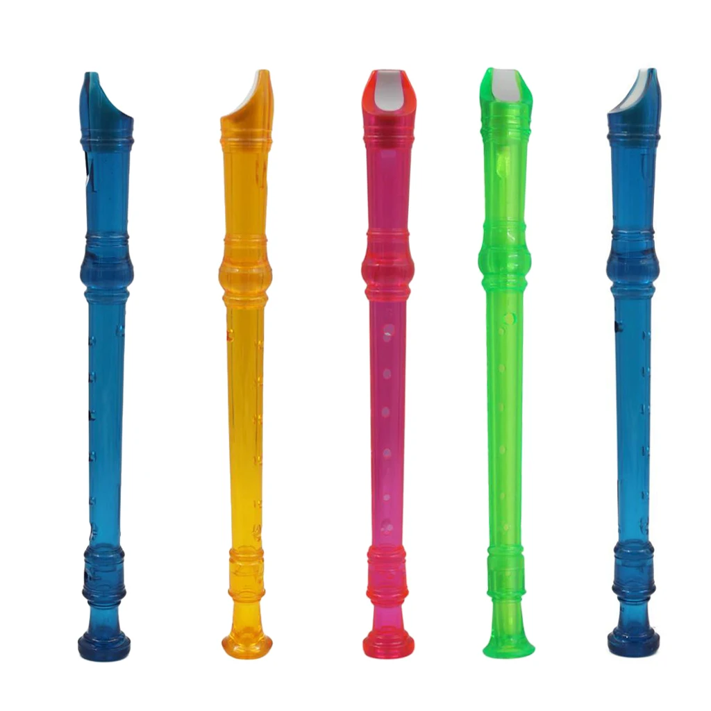 8 Holes Soprano Descant Recorder Flute with Cleaning Rod for Beginner Kids Children Performance Musical Instruments