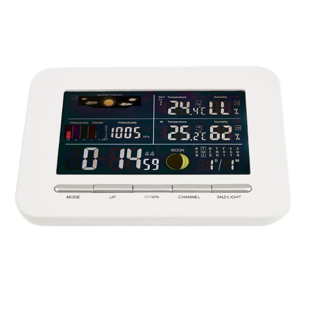 

Wireless Professional Weather Station Indoor Outdoor Thermometer Humidity Colorful Display Screen Weather Station Alarm Clock
