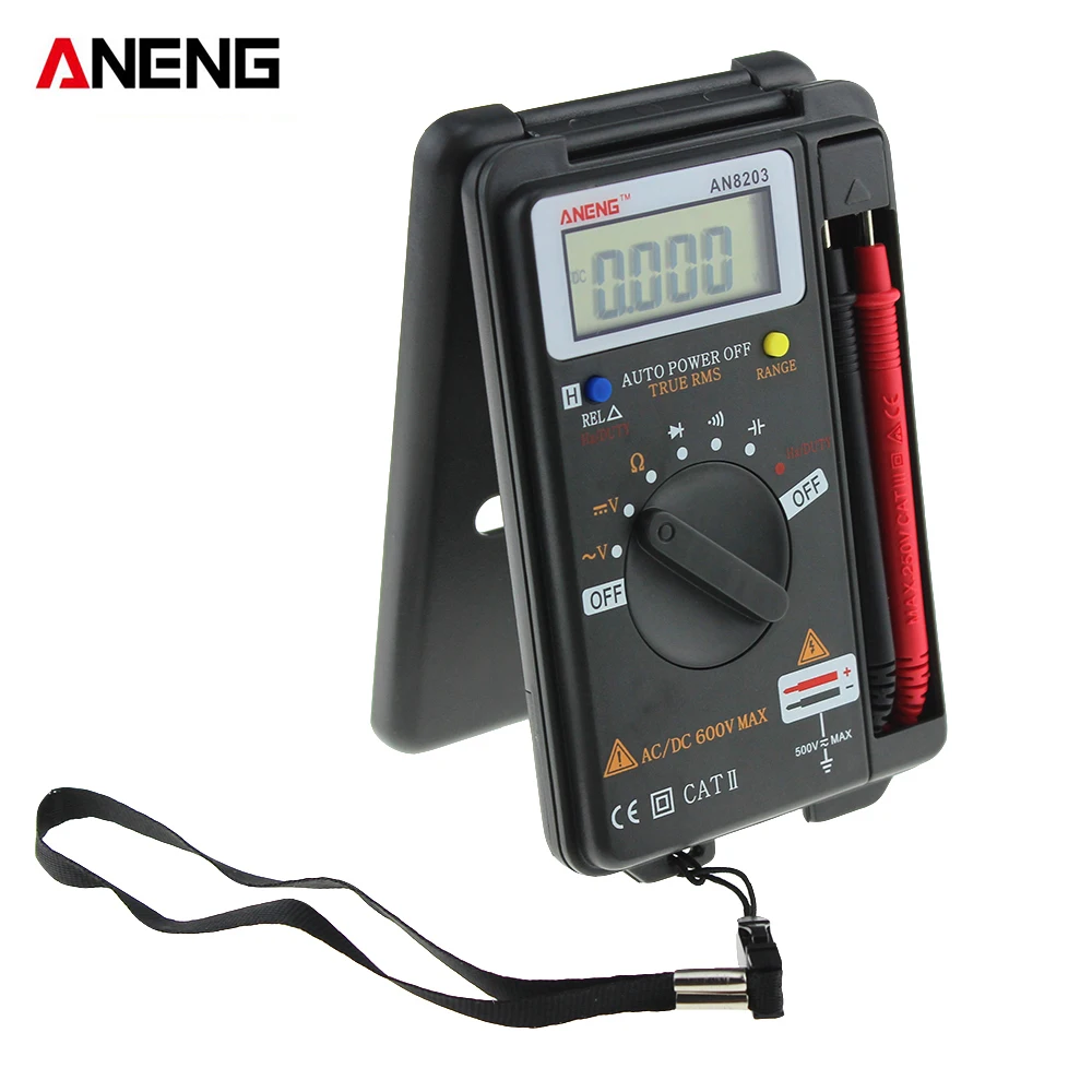 ANENG AN8203 DMM Integrated Handheld Pocket Mini Digital AC/DC Multimeter Portable LCD
