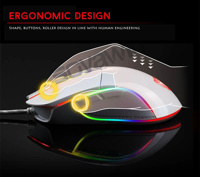 Motospeed V30 RGB Programming 3500 DPI Gaming Gamer Mouse USB Computer Wried Optical Mice Backlit Breathing LED for PC Game cool gaming mouse