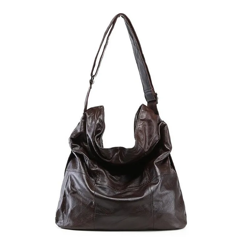 Повседневная женская сумка Хобо, Мягкая натуральная коровья кожа, модные сумки на плечо, женская большая сумка-тоут, сумка для покупок, Дамская большая емкость