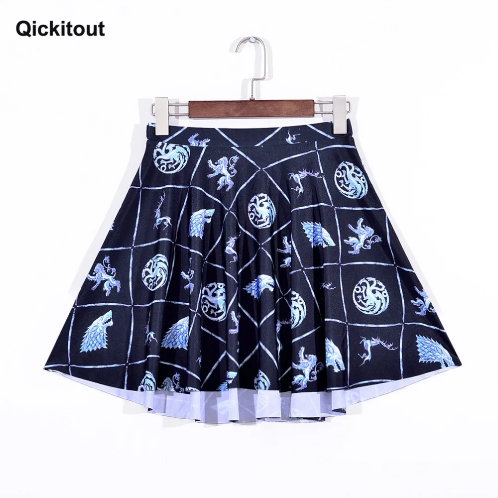 

Quickitout Hot Sale Style Summer Women Skirt Pleated Plaid Totem Print Above The Knee Skirts Nature Waist Drop Shopping S-4XL