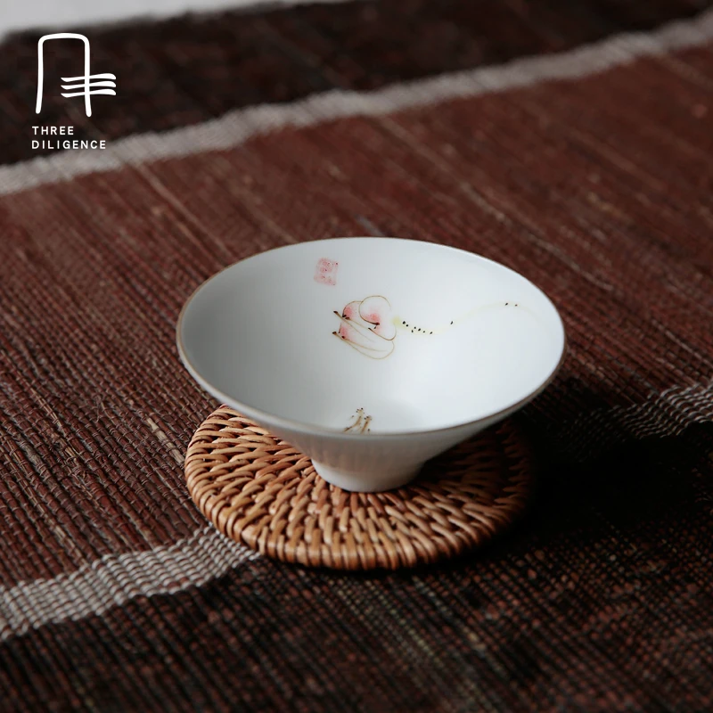 Handpainted small ceramic tea cups Jingdezhen kung fu tea set whit kiln