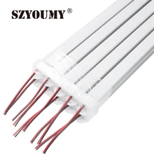SZYOUMY 10 шт. 12 в 36 светодиодов 50 см светодиодные жесткие полосы света 7020 Led бар свет U паз PC молочный/прозрачный чехол