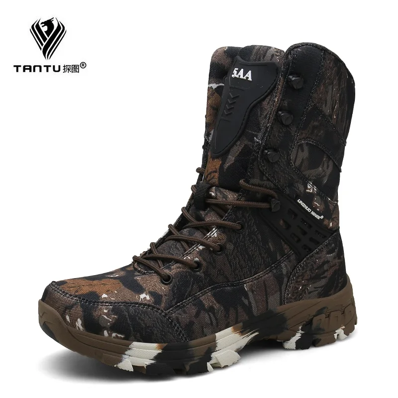 

TANTU New Desert Tactical Military Boots Men Combat Boots Men's Shoes Work Outdoor Climbing Men Army Boots Winter Snow Boots