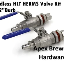 Комплект клапана HLT HERMS без шлангов, 1/" трубка, 1/2" шлангная штанга, части резервуара для горячего ликера, оборудование для пивоварения