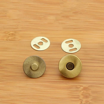 

brass brush finish leather craft wallet bag magnet button 50sets/lot