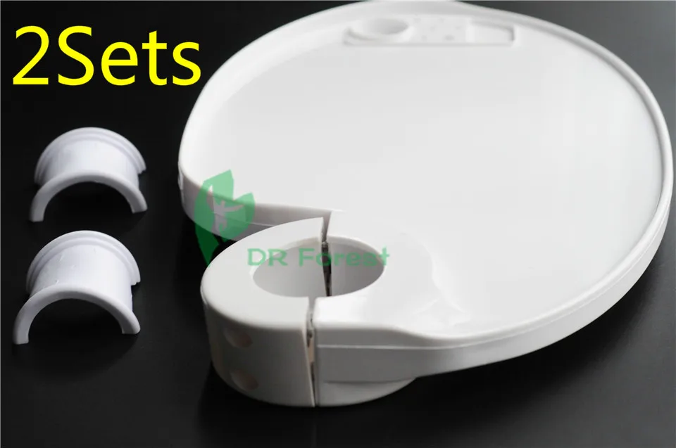 NEW 2Sets Dentist Chair Plastic Post Mounted Tray Table Chair