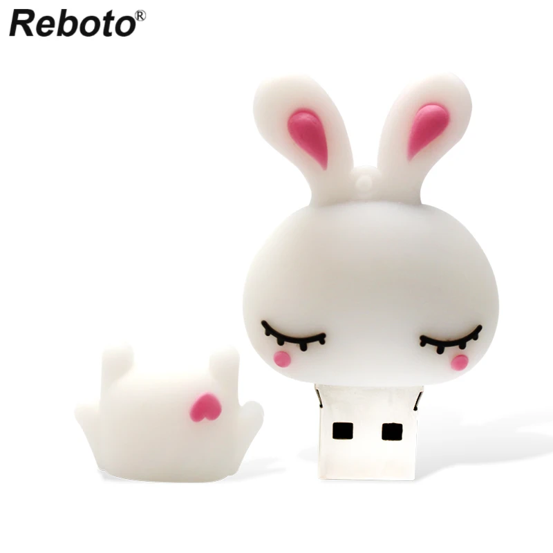 Cartoon Animal USB Flash Drive Little Rabbit Pen Drive Cartoon Rabbit Memory Stick Funny Pendrive 8GB 16GB 32GB 64GB U Disk