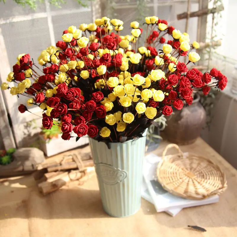 

Multicolor 2.5cm PE Rose Handmade Artificial Flowers For Wedding Home Decoration DIY Roses Flower Garland Flowers Room Decor