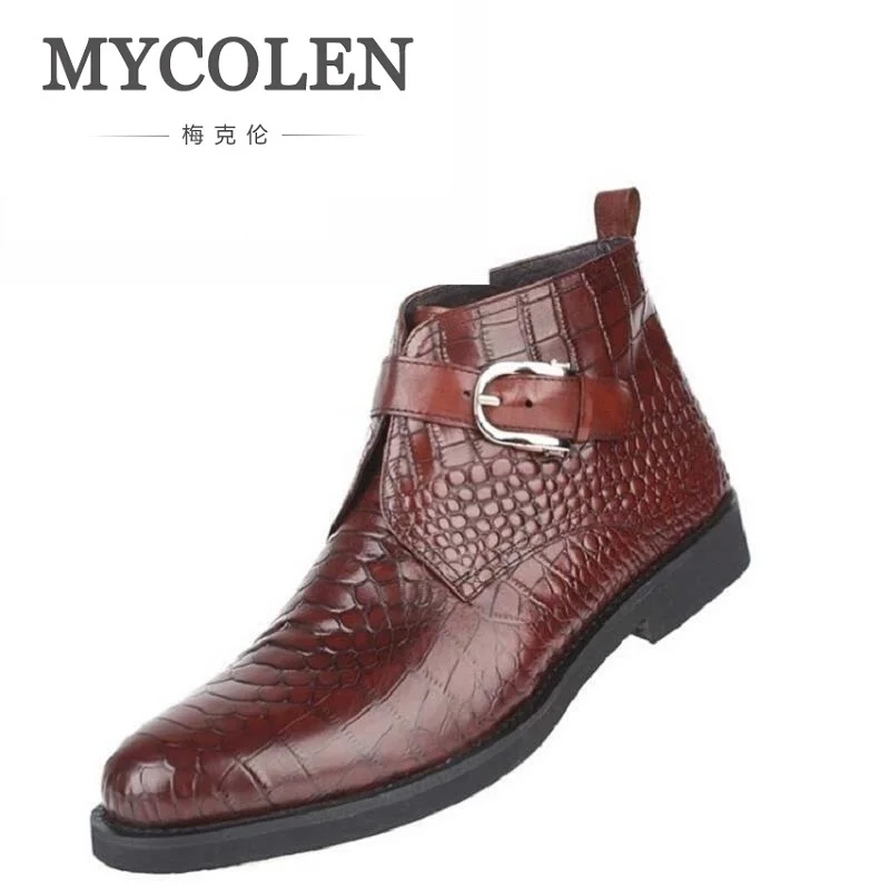 

MYCOLEN Light Luxury Brand Autumn And Winter New Men's Head Leather Boots, Europe And The United States Trend Of Individual Bus