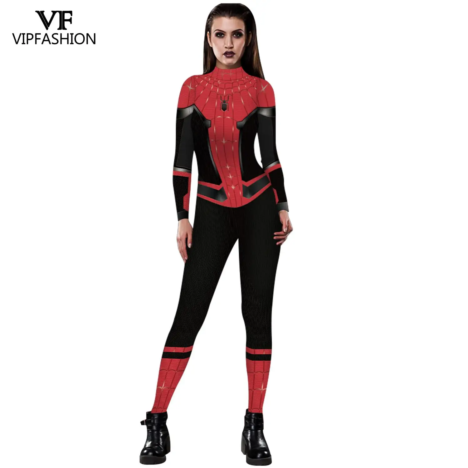 Buy VIP FASHION Lycra Spider Cosplay Costume Superhero BodySuit Zentai Iron Spider Jumpsuit For Halloween Costume
