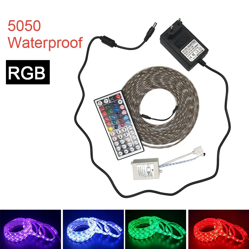 Светодиодный светильник SMD 5050 12 В водонепроницаемая лента для ПК RGB 60