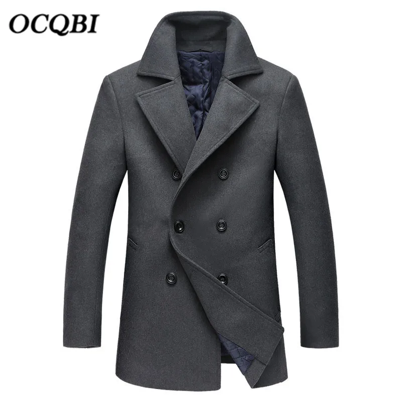 Plus Size 2020 Double Breasted Smart Casual Formal Wool Mens Coats