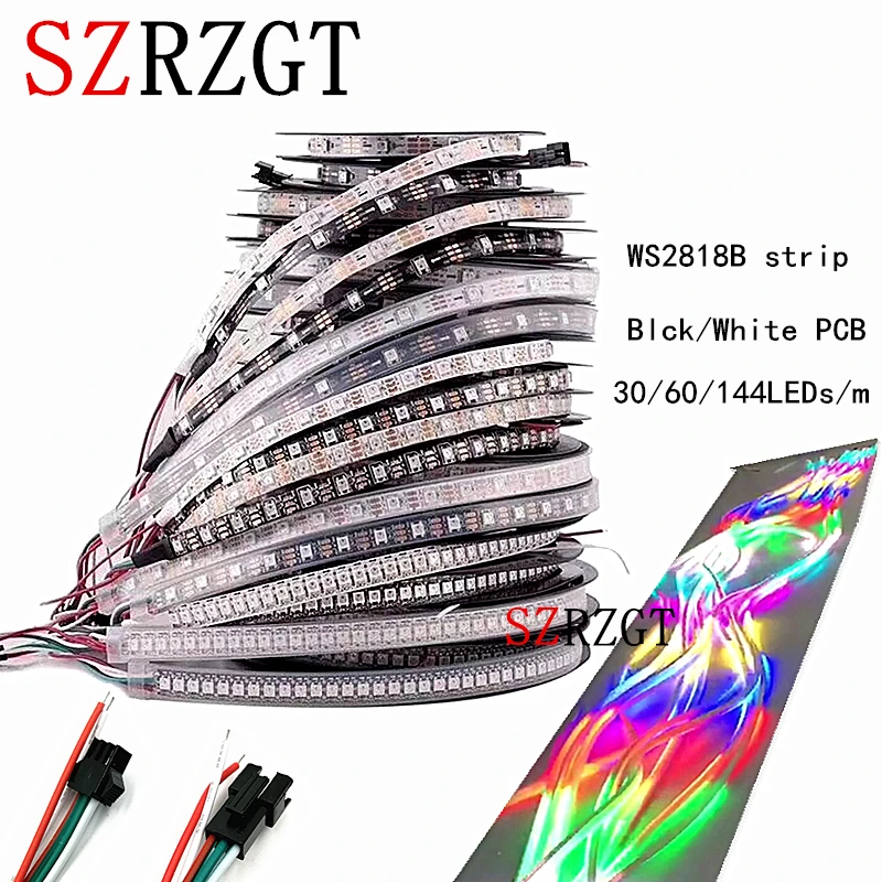 WS2812B 5050 RGB LED Strip 5M 150 300 Leds 60 144LED/M Individual Addressable 5V