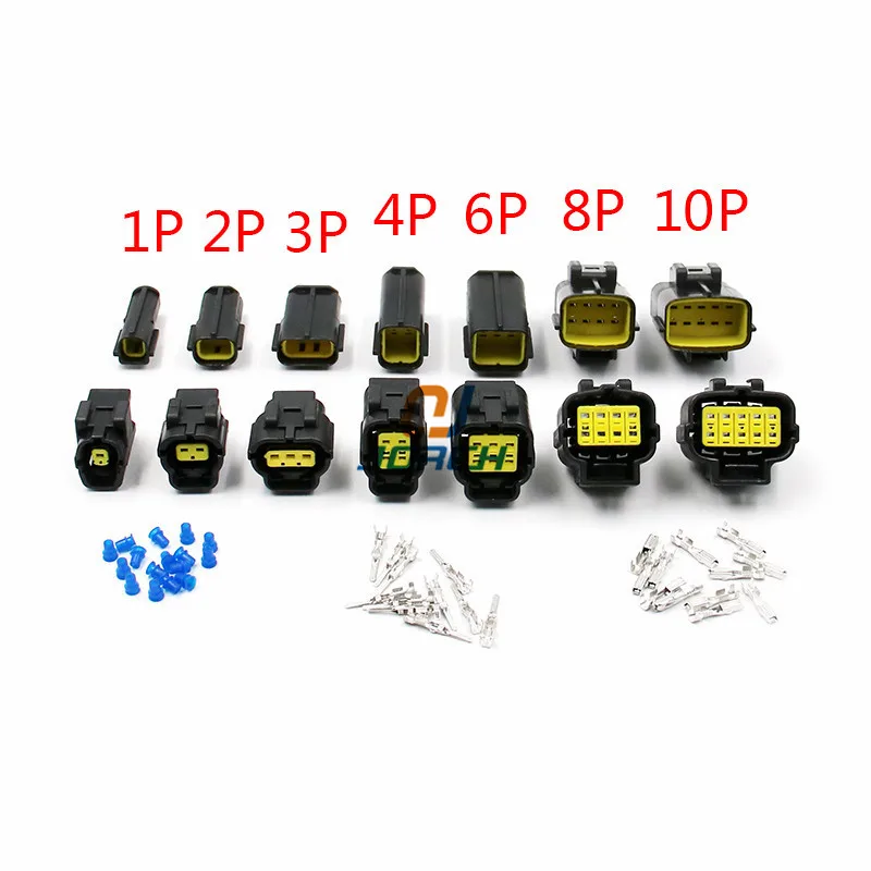 MCUILEE Lot de 352 connecteurs électriques étanches pour voiture, 1, 2, 3,  4 broches, assortiment de bornes pour moto, voiture, scooter, camion