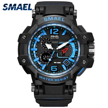 

SMAEL Men Wristwatch Digital LED Rubber Quartz Sports Watch Mens Military Style Waterproof Watches Electronic Watches