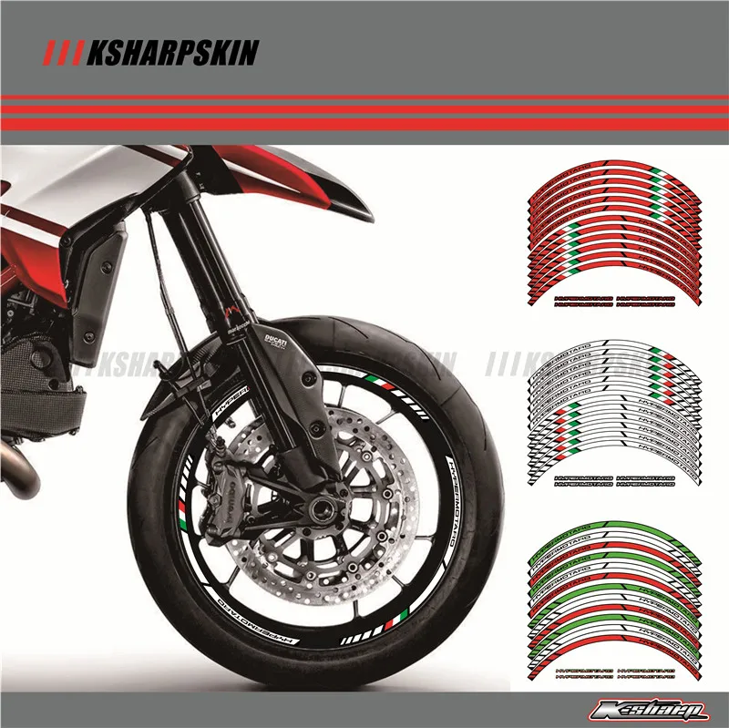 12 X толстый край внешний обод наклейка полоса колеса наклейки подходят для всех DUCATI HYPERMOTARD 939 796