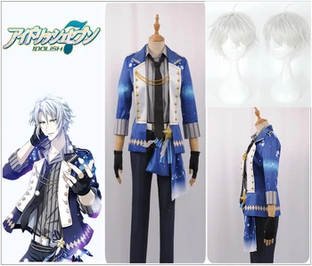 

IDOLiSH7 Trigger White Special Day Yaotome Gaku Cosplay Costume Custom Cool Stage Uniform Royal Blue Jacket Pants Wig