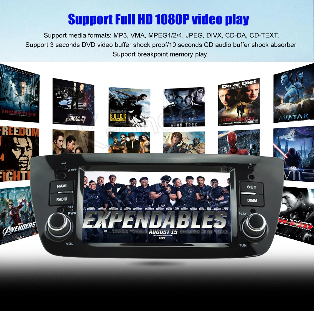 Clearance Krando Android 8.0 car multimedia radio for fiat doblo 2010-2014 car gps navigation system wifi Steering wheel control 10