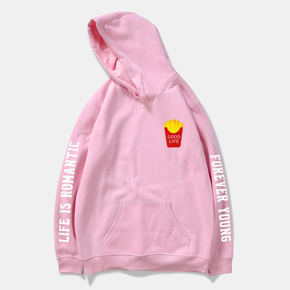 aikooki Hip Hop Women Men Sweatshirts Good Life K-pop Spring Printed Casual Style K-Pop Hoodie Jacket girl/boy Clothes