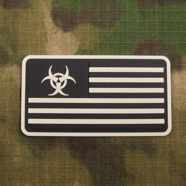 Special Offers Luminous Resident Evil Umbrella Zombie Hunter American flag Tactical military morale 3D PVC patch PB1143