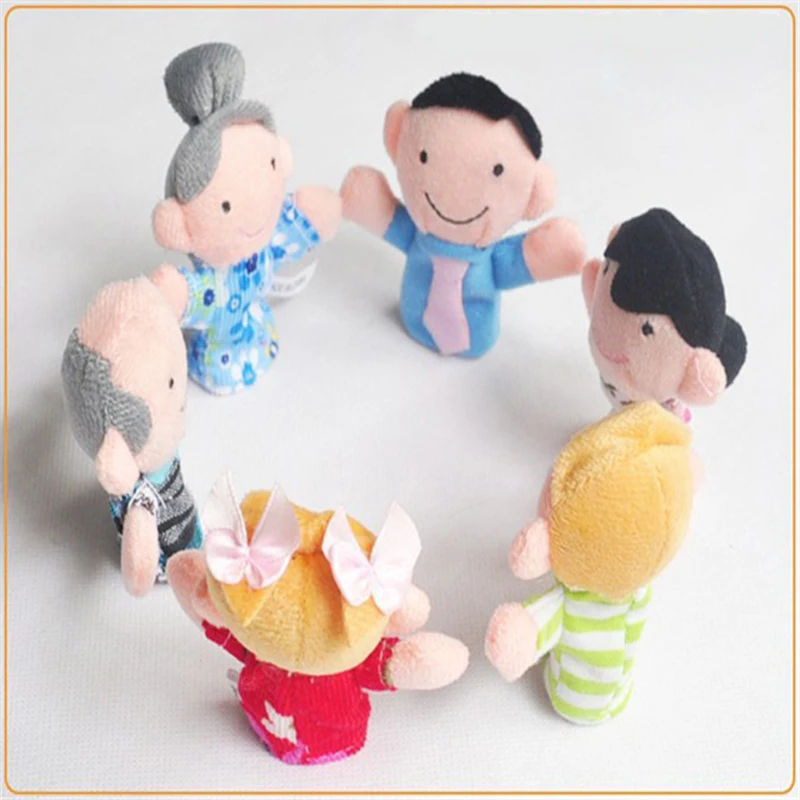 Finger Puppets Happy Family Baby Toys Storytelling Props Family Member Delighted Baby Kids Puppets Free Drop Shipping Wholesale