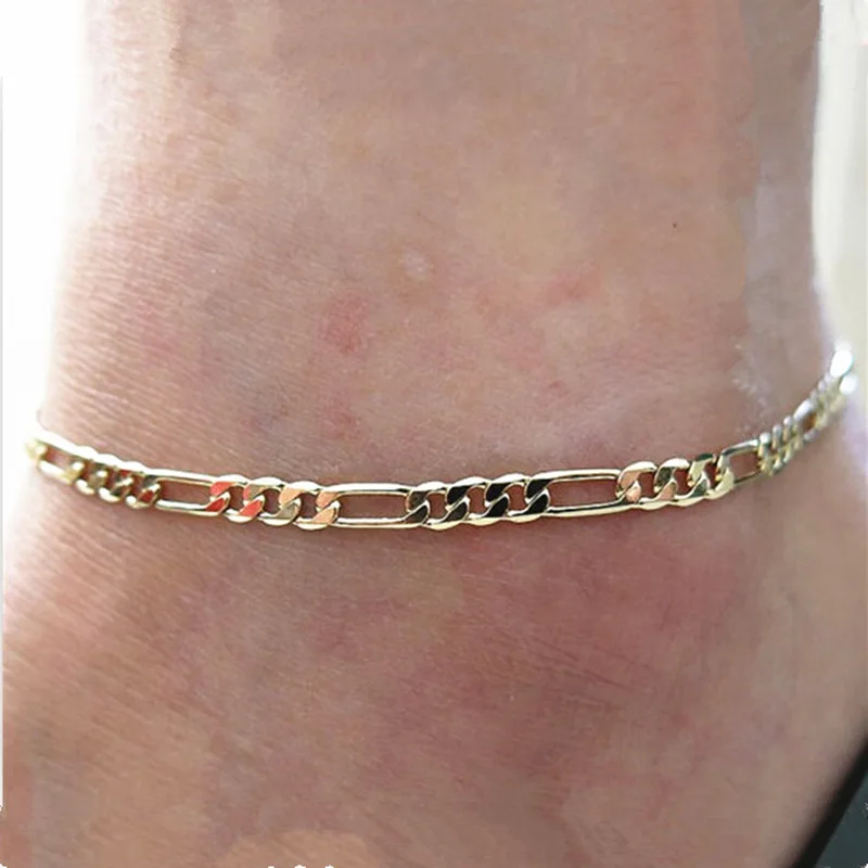

Hot Fashion jewelry trade fashion simple wild paragraph Ms. anklet foot decorated with metal chains called bare chain
