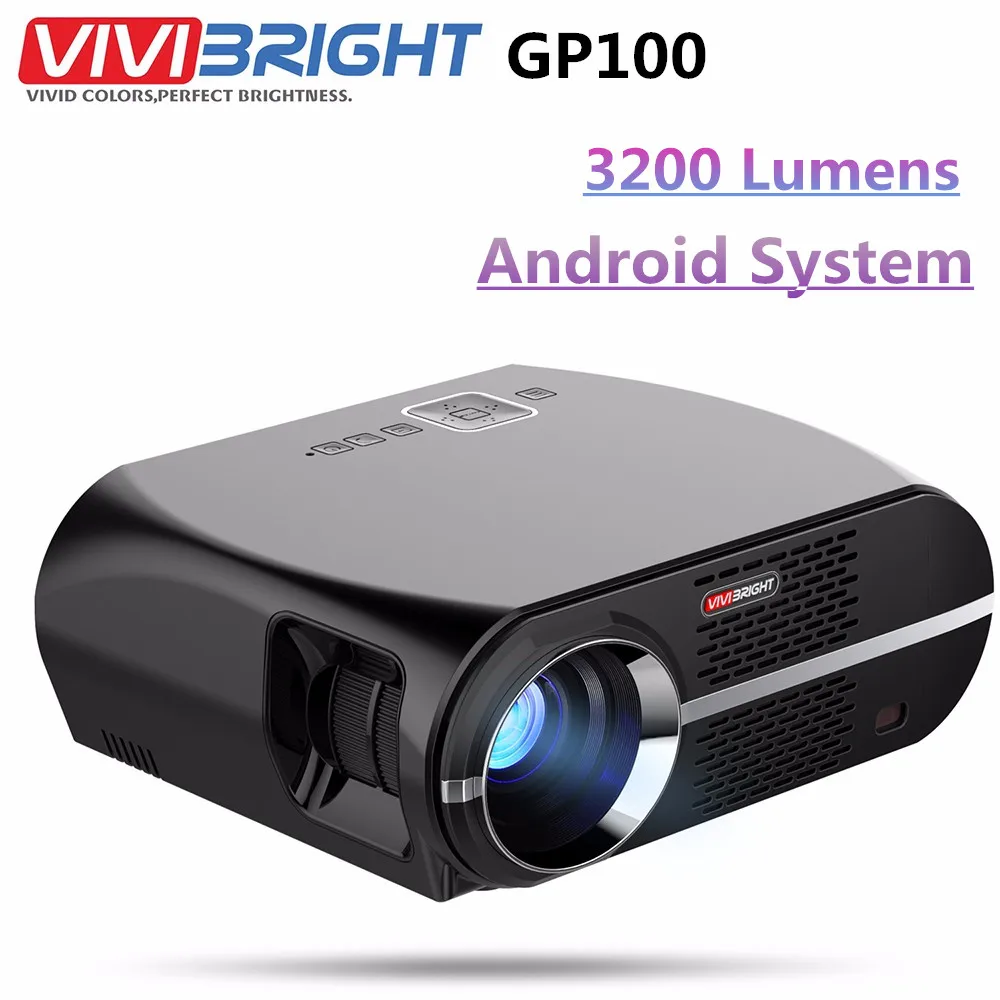 

VIVIBRIGHT GP100 Android Projector Full HD 3200 Lumen 1080P WIFI Bluetooth LED LCD Home Theater Cinema Video Projector Proyector