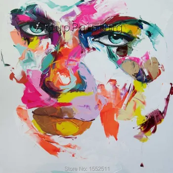 

Palette knife painting portrait Palette knife Face Oil painting Impasto figure on canvas Hand painted Francoise Nielly 15-14