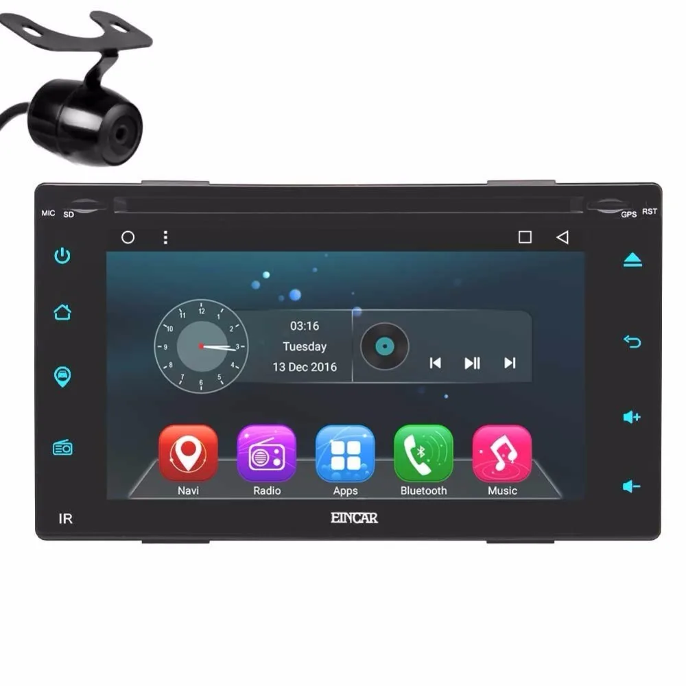 

Quad Core 1024*600 2 Din Android 6.0 Car Audio Stereo Radio GPS WiFi dvd automotivo fro Universal 2din steering wheel control