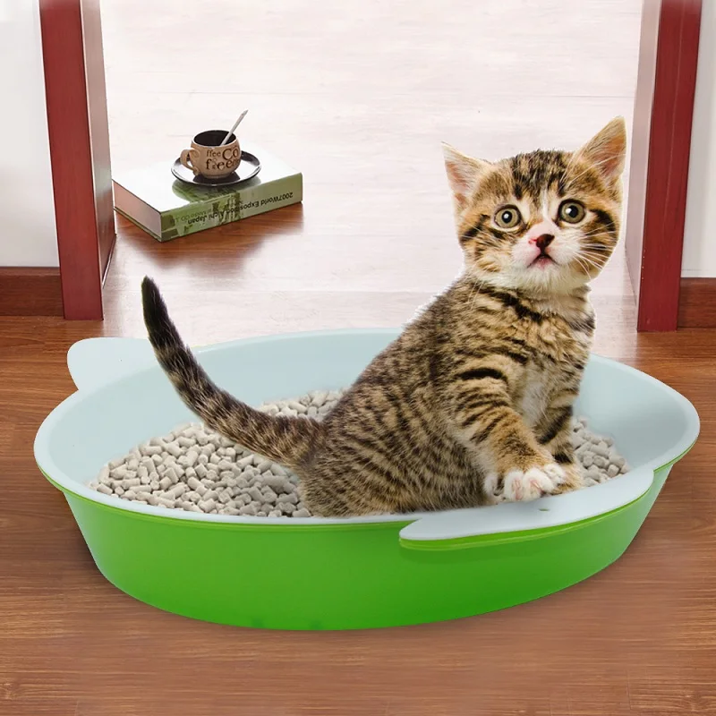 Pet Cat Toilet Tray Puppy Kitten Rabbit Bedpan Round Enclosed Small Animal Hamster Pee Litter Training Plastic Box Supply | Дом и сад