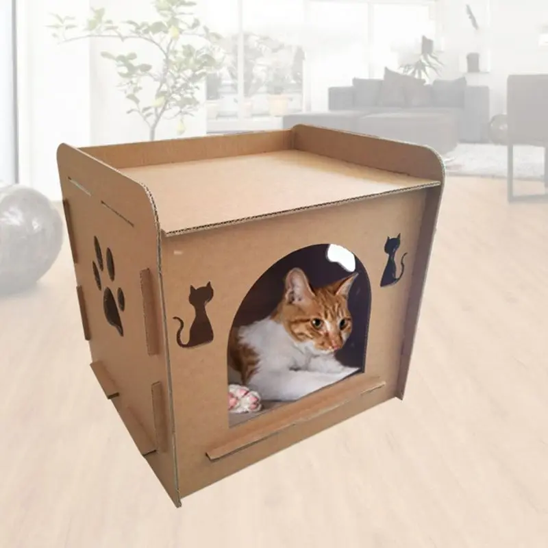 

Pet Cat Scratcher Kitten Cat House-shaped Nest Sleeping Bed Paw Grinding Chew Toy
