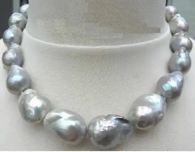 

HOT## Wholesale >>>> TOP HUGE 18"28MM NATURAL AU. SOUTH SEA GENUINE NUCLEAR GRAY PEARL NECKLACE