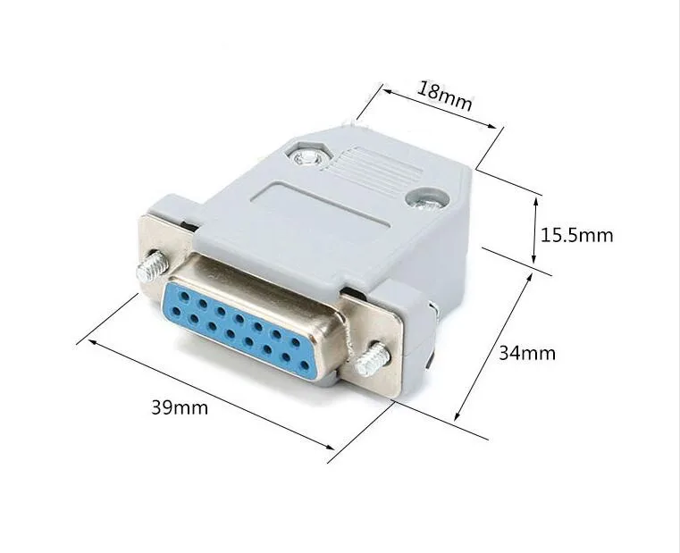 10 шт. параллельно-последовательный порт DB15 15 Pin 15 Way D Sub Fmale/Male разъем припоя+ пластик собрать в виде ракушки крышка VGA адаптер