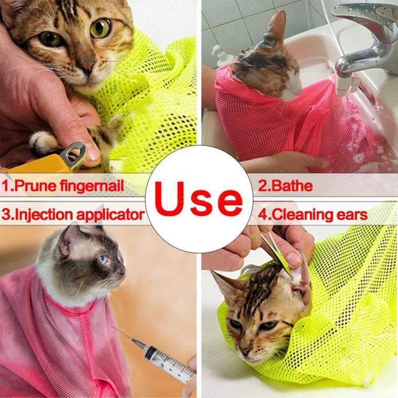 Solid Cat Bathing Bag Puppy Cats Grooming Washing Bags No Scratching Bite Restraint Cat Bath Clean Bag Pets Cat Supplies YT0015 Solid Cat Bathing Bag Puppy Cats Grooming Washing Bags No Scratching Bite Restraint Cat Bath Clean Bag Pets Cat Supplies YT0015