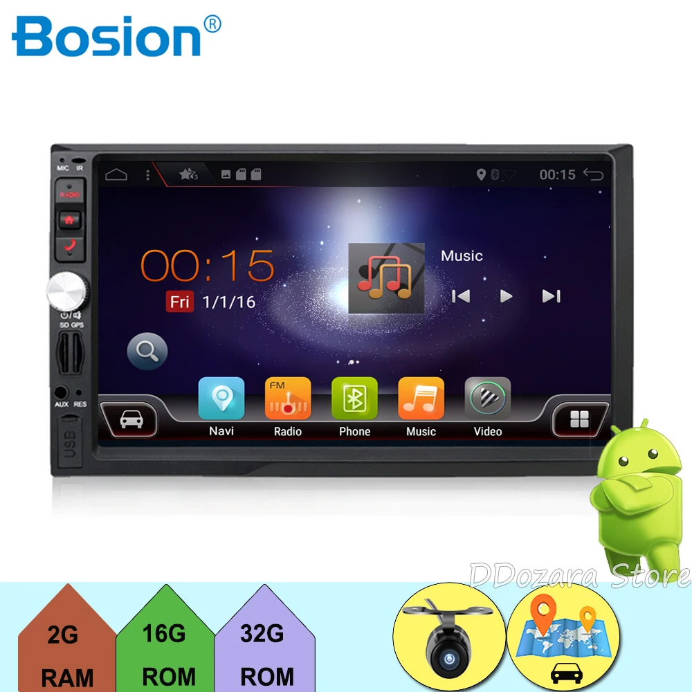 

Android Car Radio Player 2G RAM GPS Navigation Bluetooth Wifi RDS Steering Wheel Control USB SD Mirror Link Map Camera